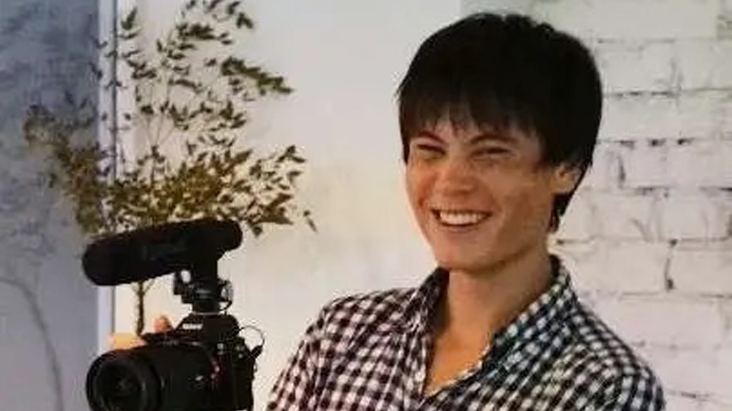 Nick Shriner with video recording equipment