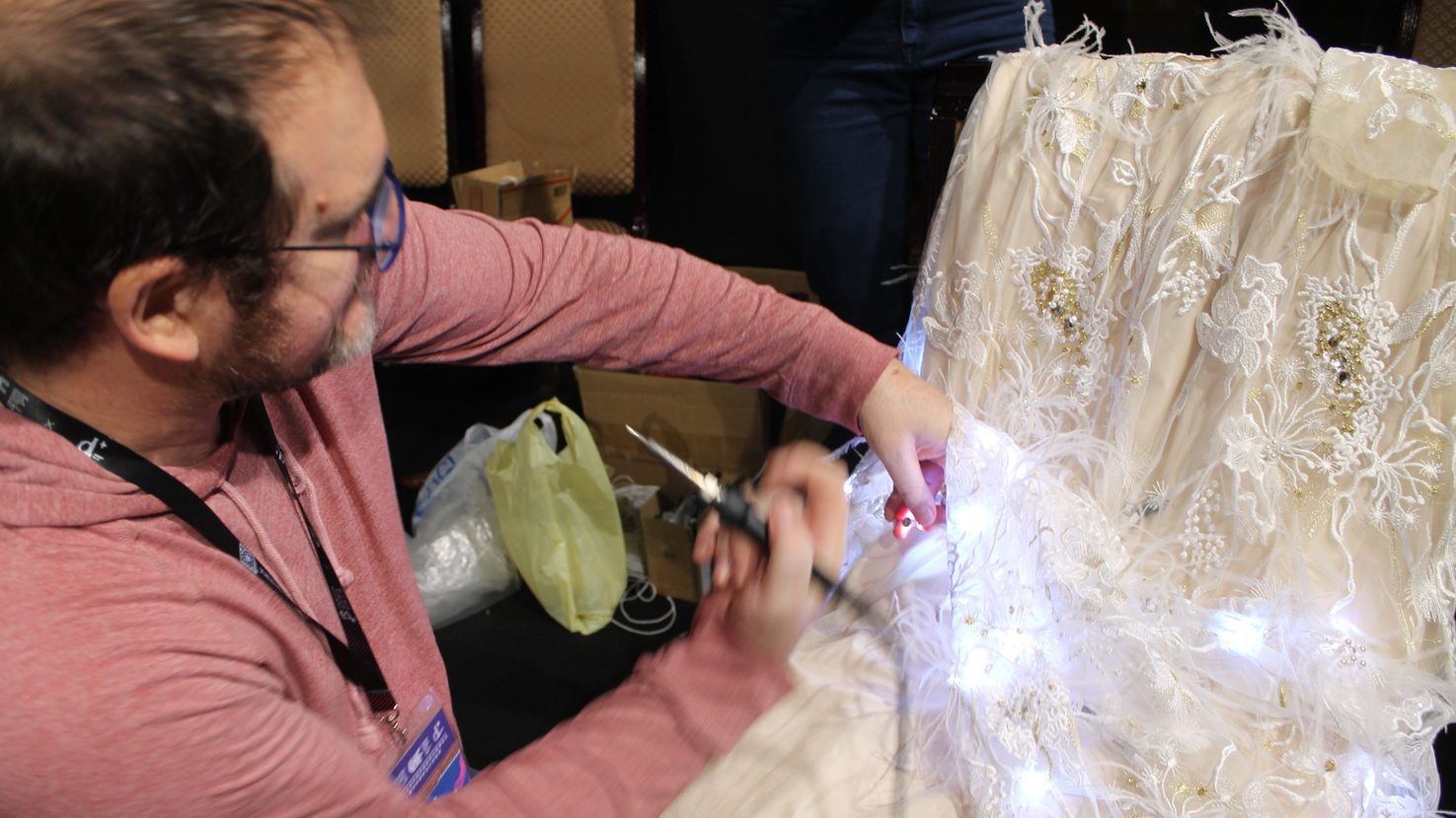 Shannon Hoover working with fashion design