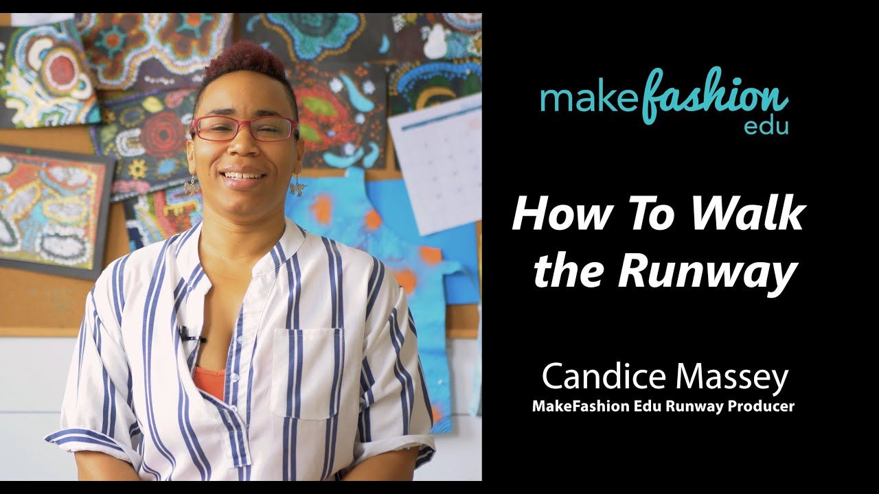 Candice Massey in the How To Walk the Runway video title card