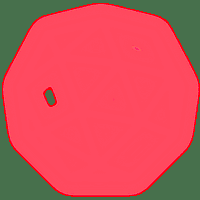 Red octagon-shaped icon graphic for the VR game